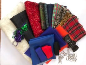 Punk Couture - Rebelliously Good 22 Piece Designer Fabric and Trimmings Bundle